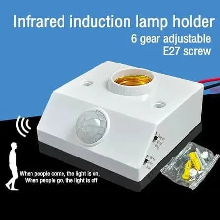 Motion Sensor Holder PIR Infrared Sensor Switch Automatic for E27 Light Bulb Human Body Induction LED Light Lamp Holder premium quality/Best Qaliity holder
